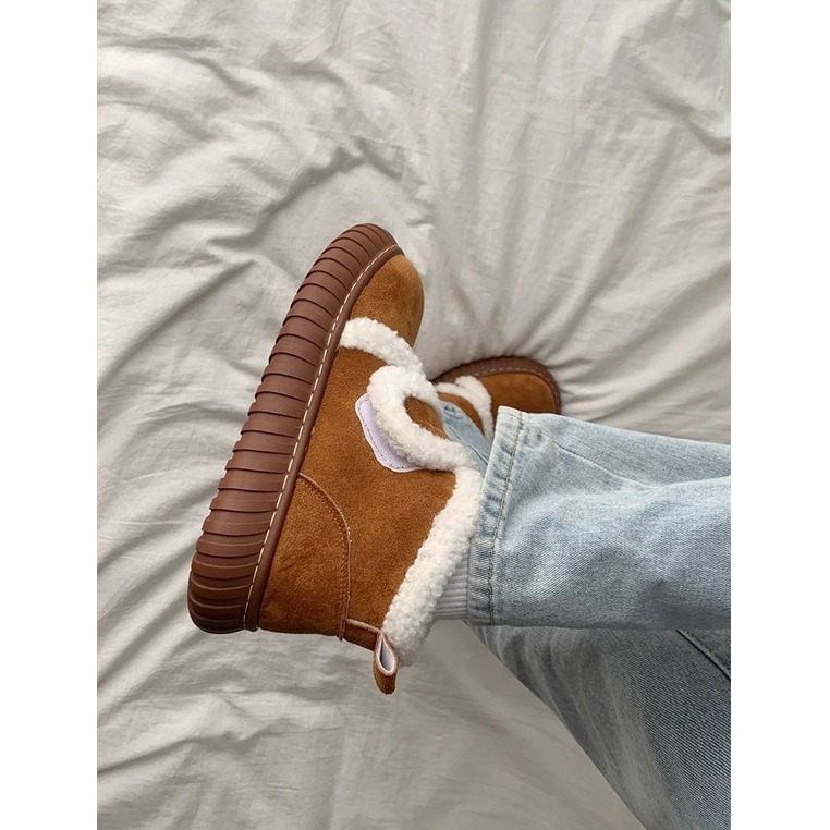 bunny_stall 魔鬼氈穿脫❄️毛絨絨保暖可愛的厚底雪靴短靴-細節圖9