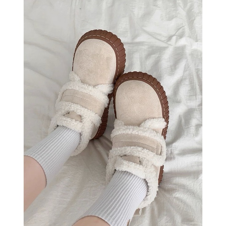 bunny_stall 魔鬼氈穿脫❄️毛絨絨保暖可愛的厚底雪靴短靴-規格圖9