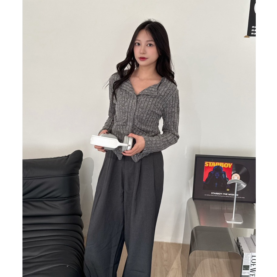 bunny_stall 秋冬款🍁有點厚度的高質感後鬆緊休閒長褲/3Colors/S-L-細節圖5