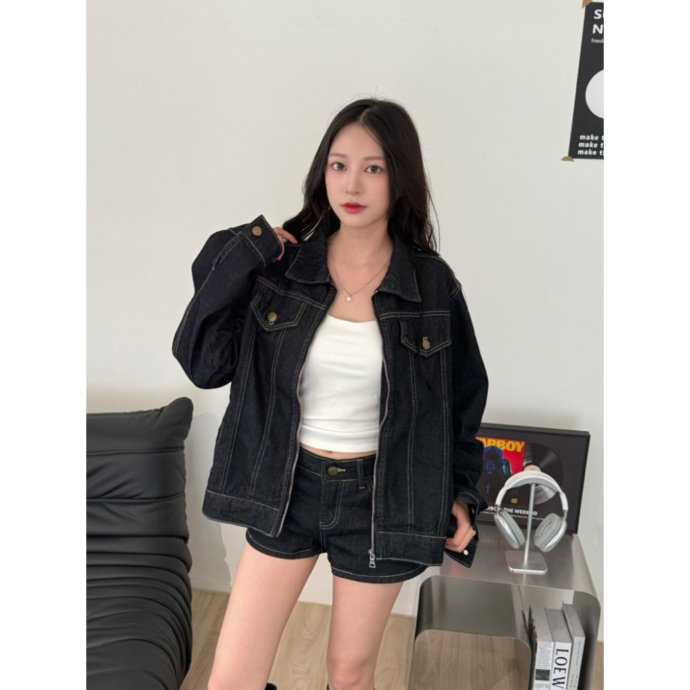 bunny_stall 丹寧日記💙質感拉滿的率性酷牛仔外套+牛仔短褲、長褲/S-L-細節圖2