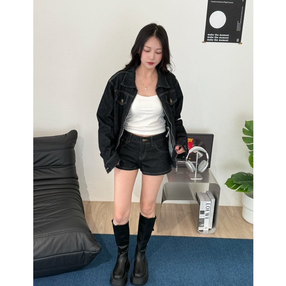bunny_stall 丹寧日記💙質感拉滿的率性酷牛仔外套+牛仔短褲、長褲/S-L-細節圖3