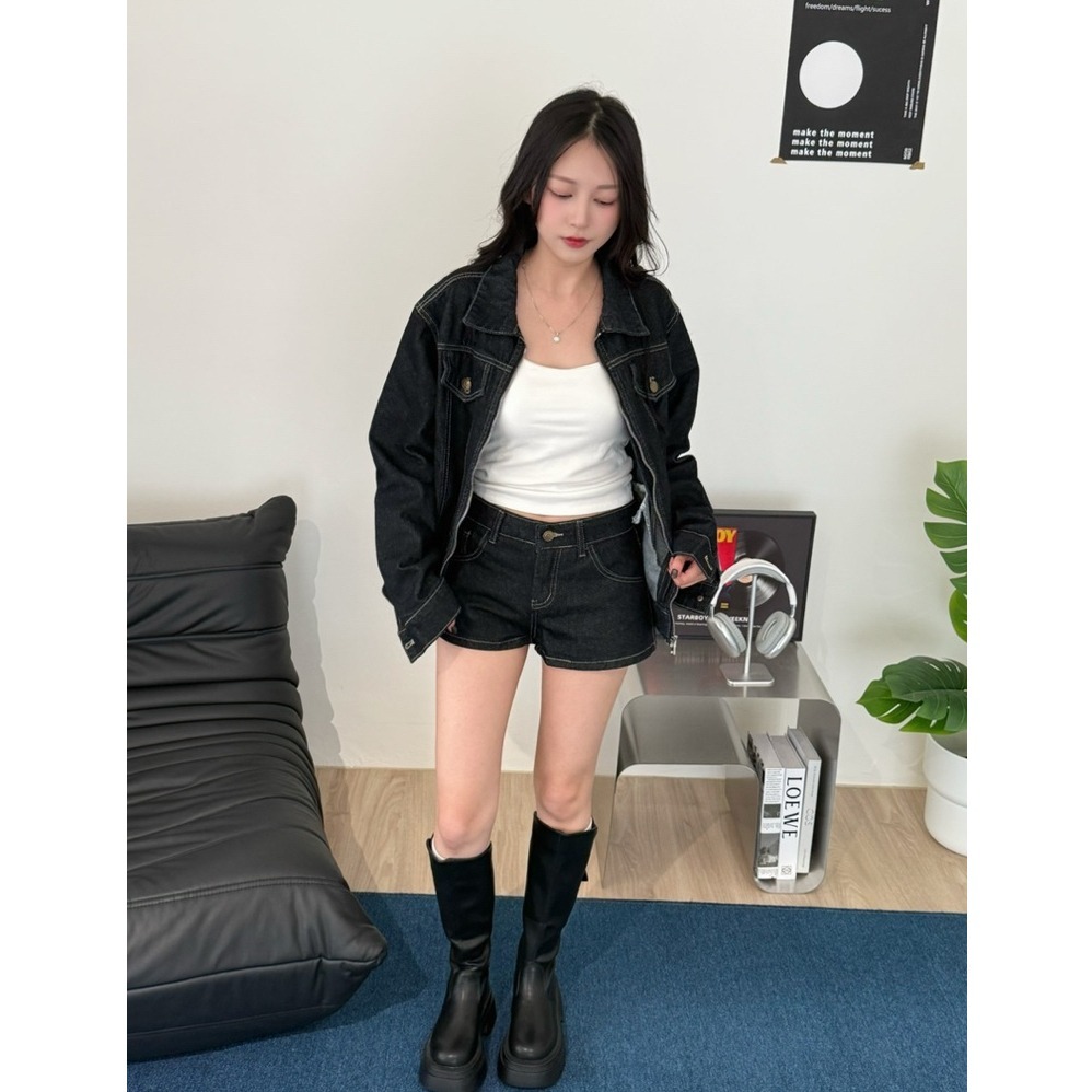 bunny_stall (現貨)丹寧日記💙質感拉滿的率性酷牛仔外套+牛仔短褲、長褲/S-L-細節圖3
