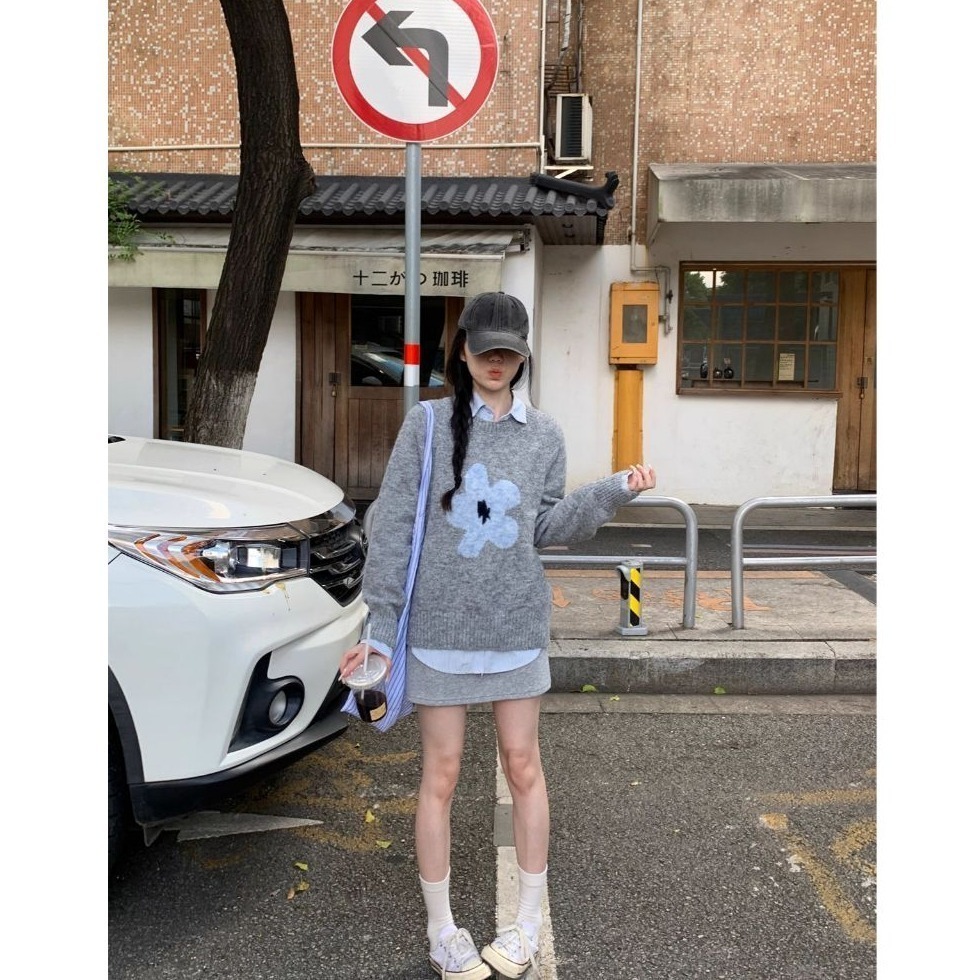 bunny_stall (現貨)如果我是一朵花🌼休閒百搭的圓領針織毛衣-細節圖5