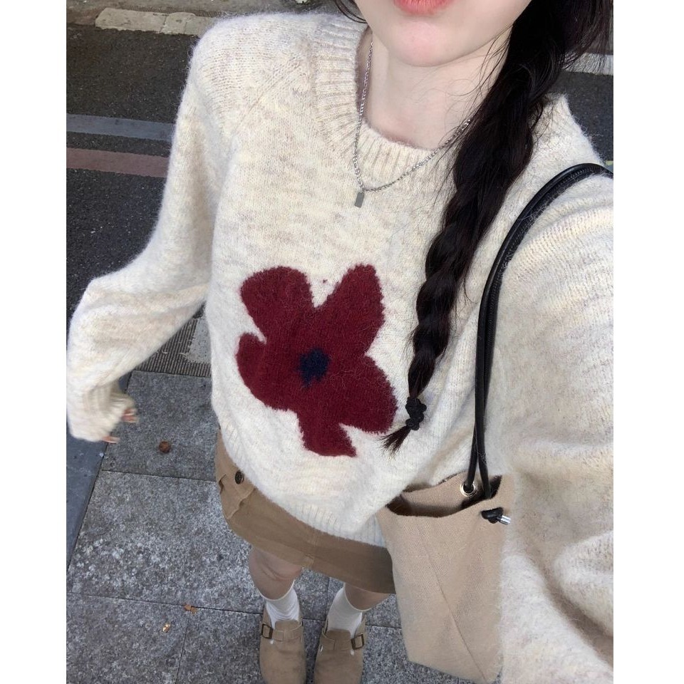 bunny_stall (現貨)如果我是一朵花🌼休閒百搭的圓領針織毛衣-細節圖8