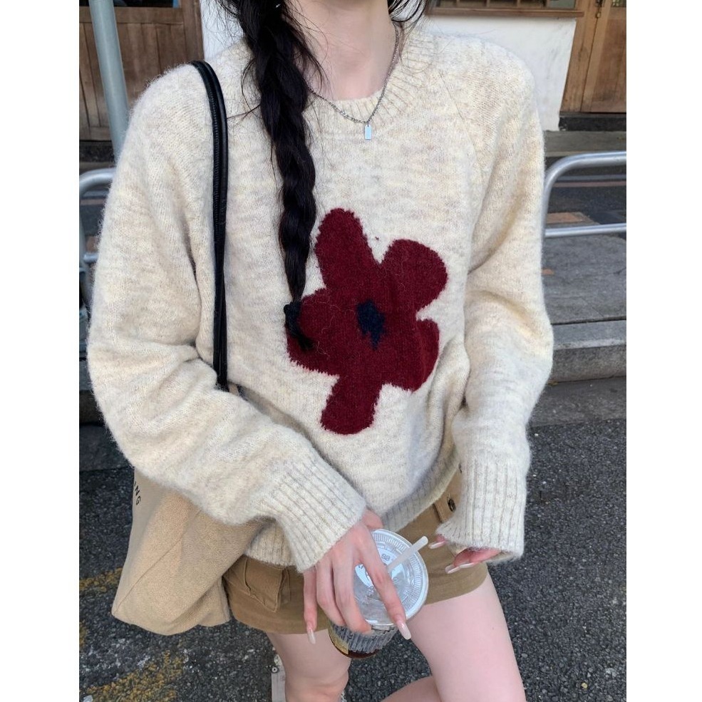 bunny_stall (現貨)如果我是一朵花🌼休閒百搭的圓領針織毛衣-規格圖9