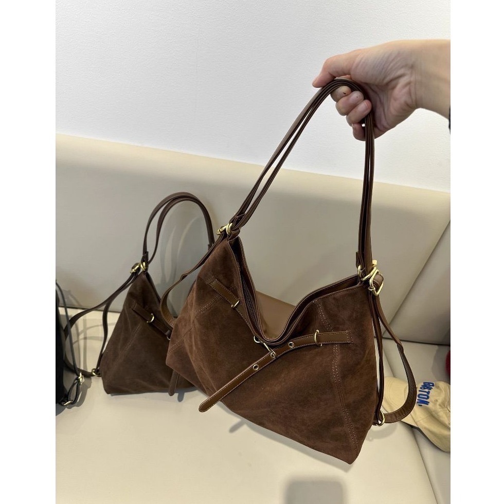 bunny_stall 秋冬必備新款🤎高質感麂皮絨大容量單肩包/手提包/3Colors-細節圖6