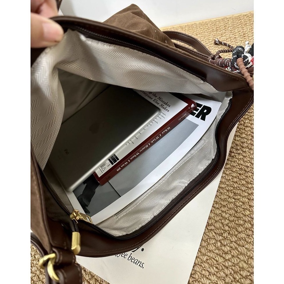 bunny_stall 秋冬必備新款🤎高質感麂皮絨大容量單肩包/手提包/3Colors-細節圖9