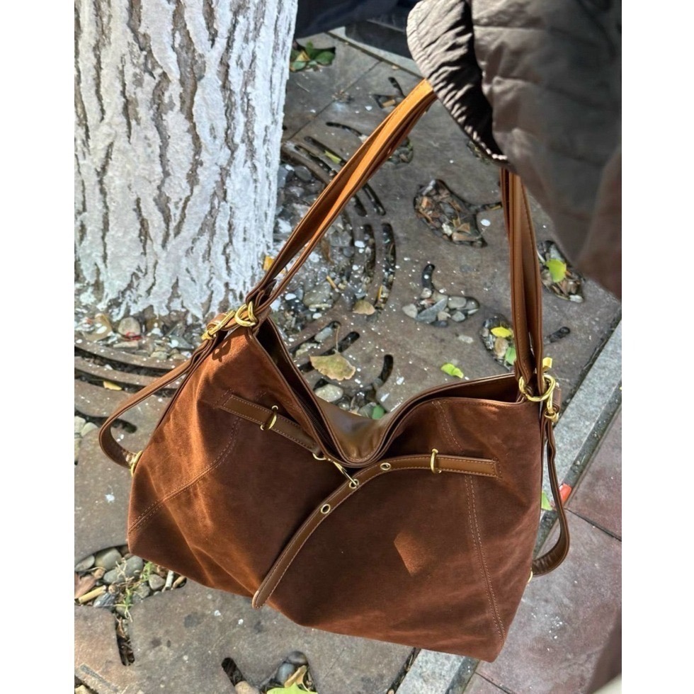 bunny_stall 秋冬必備新款🤎高質感麂皮絨大容量單肩包/手提包/3Colors-規格圖9