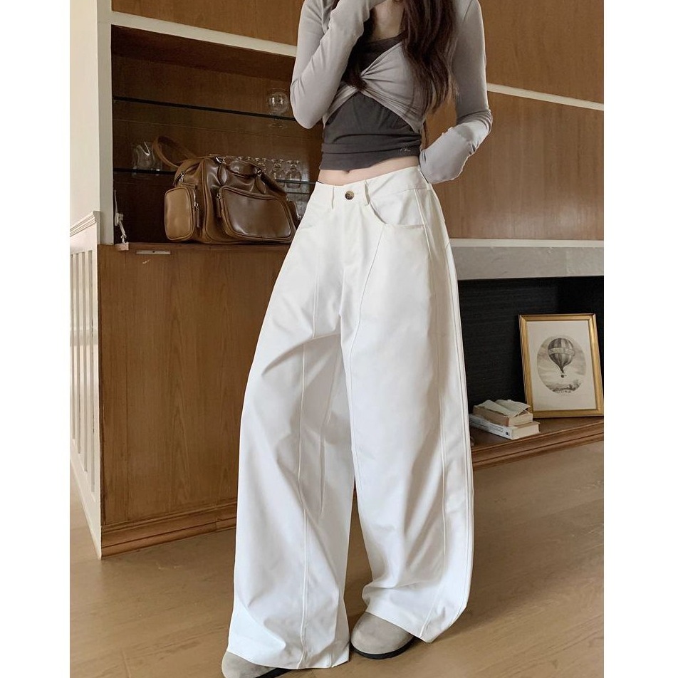 bunny_stall 秋冬的調色盤🎨顯高顯瘦的美式直筒休閒長褲/5Colors/S-XL-細節圖7