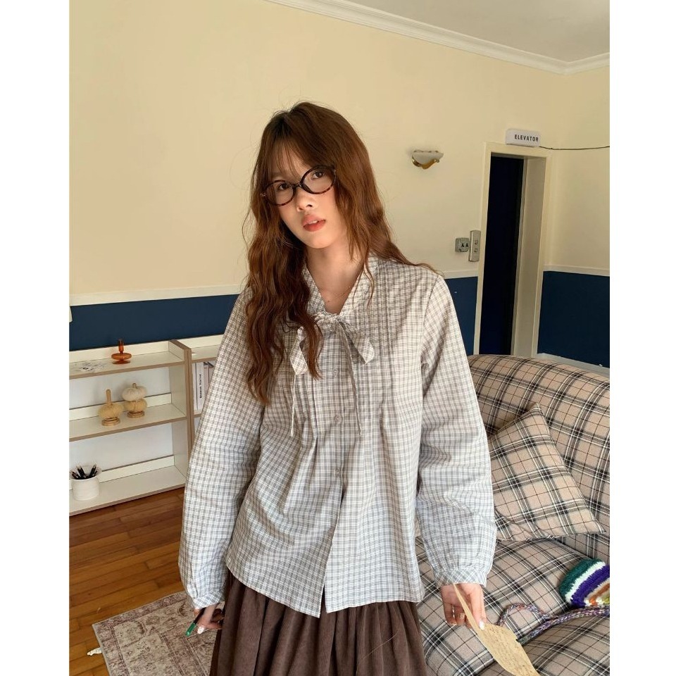 bunny_stall 秋冬日系感疊穿🍂襯衫+針織背心+燈心絨中長裙套裝/S-L-細節圖7