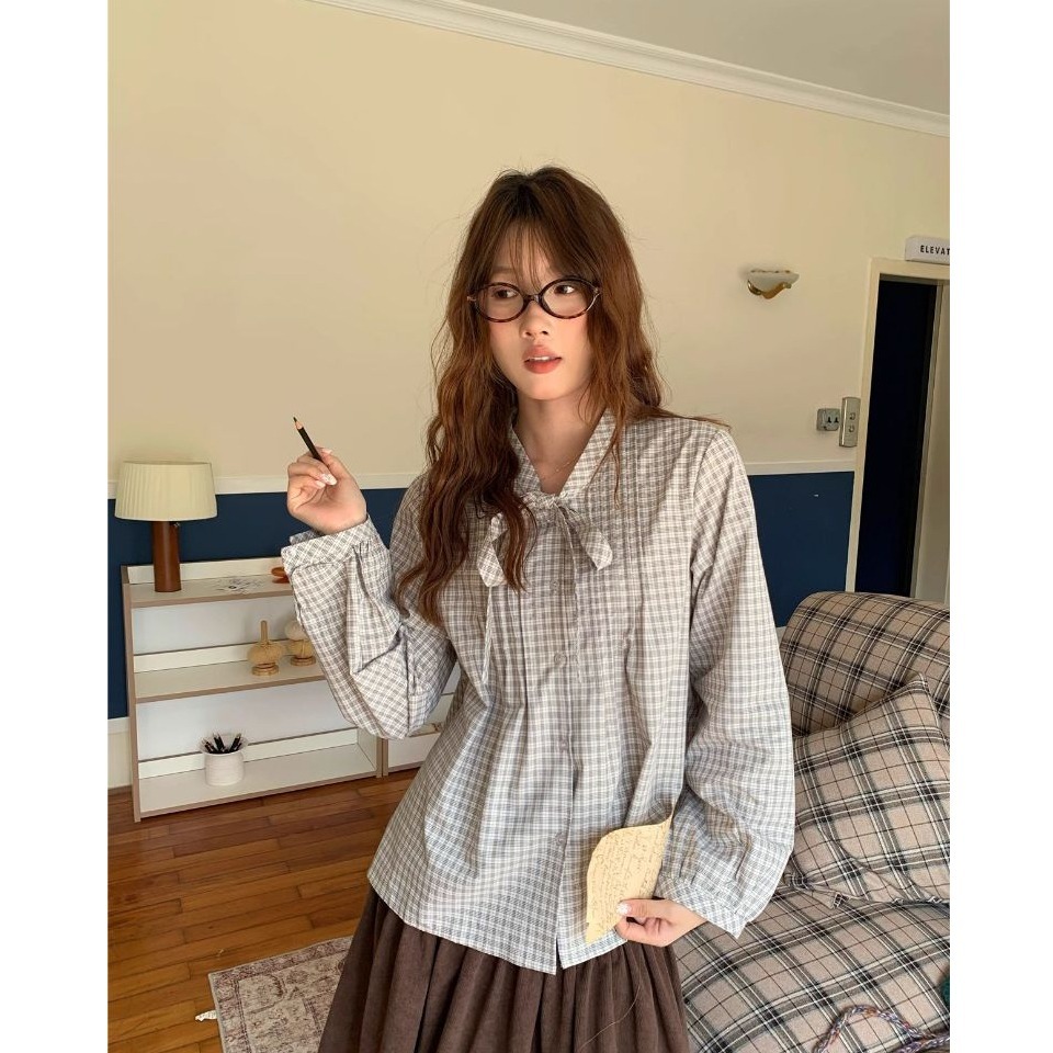 bunny_stall 秋冬日系感疊穿🍂襯衫+針織背心+燈心絨中長裙套裝/S-L-細節圖8