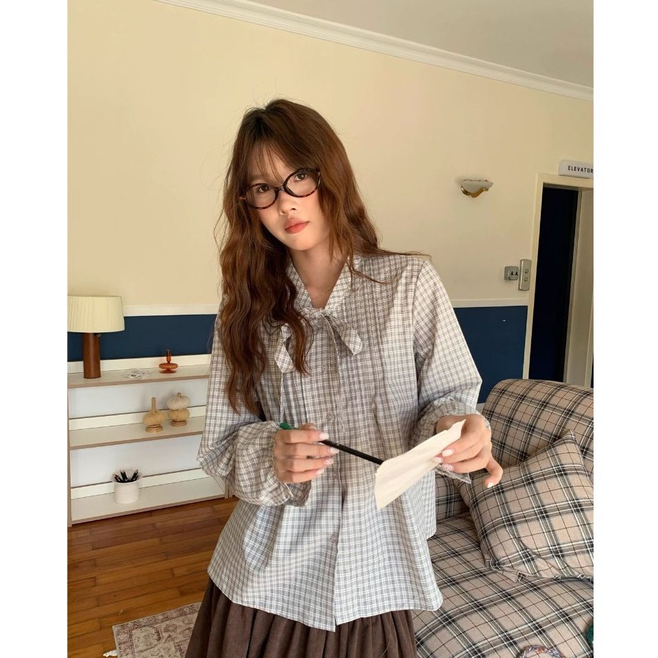 bunny_stall 秋冬日系感疊穿🍂襯衫+針織背心+燈心絨中長裙套裝/S-L-細節圖9