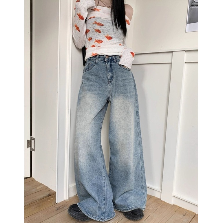 bunny_stall 超完美版型🩵誰穿誰好看的直筒闊腿牛仔長褲/S-L-細節圖2