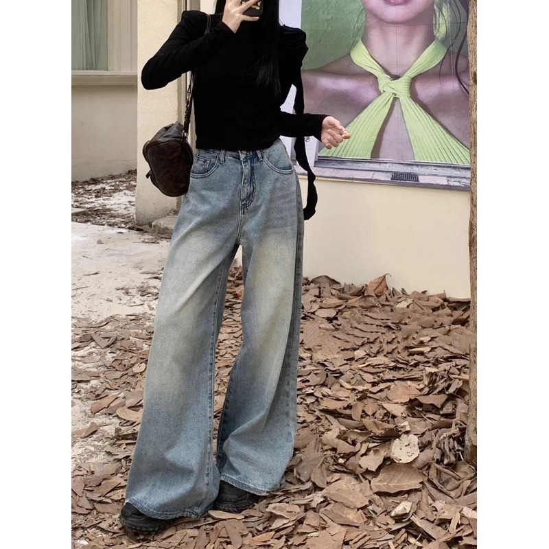 bunny_stall 超完美版型🩵誰穿誰好看的直筒闊腿牛仔長褲/S-L-細節圖3