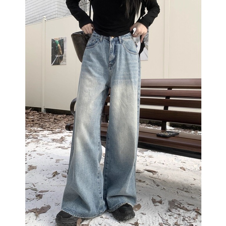 bunny_stall 超完美版型🩵誰穿誰好看的直筒闊腿牛仔長褲/S-L-細節圖4
