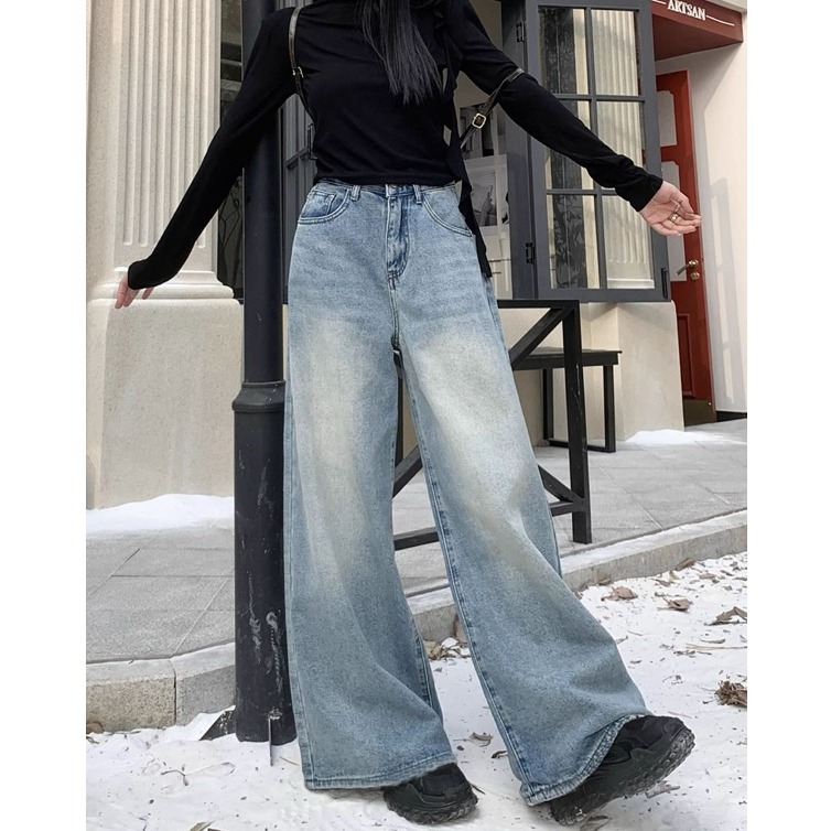 bunny_stall 超完美版型🩵誰穿誰好看的直筒闊腿牛仔長褲/S-L-細節圖5