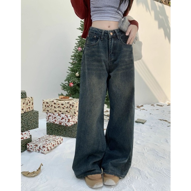 bunny_stall 超完美版型🩵誰穿誰好看的直筒闊腿牛仔長褲/S-L-細節圖7