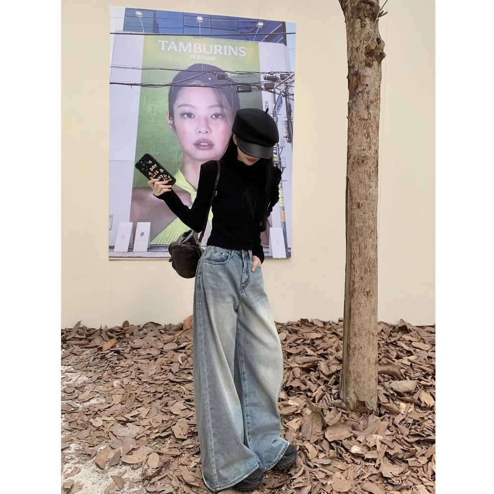 bunny_stall 超完美版型🩵誰穿誰好看的直筒闊腿牛仔長褲/S-L-規格圖8