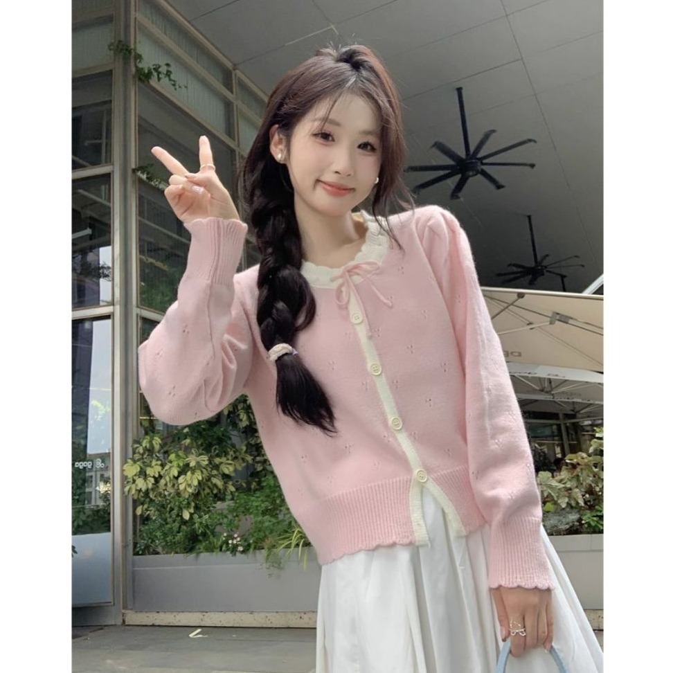 bunny_stall 愛戀春夏💖清新亮眼的鄰家女孩排扣針織外套-規格圖8