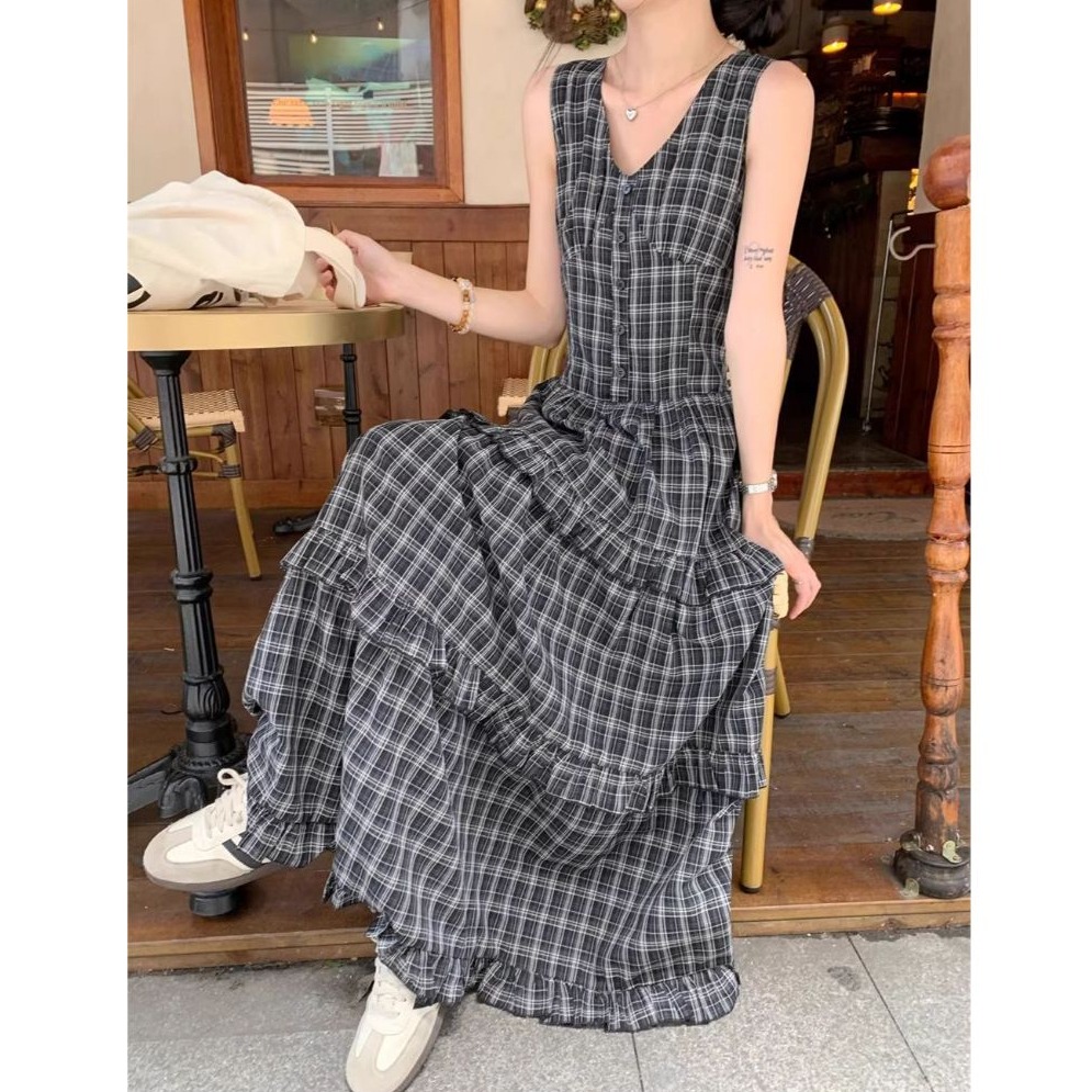 bunny_stall 不得不入手的唯美浪漫V領連身長裙+慵懶感針織外套/S-L-規格圖9