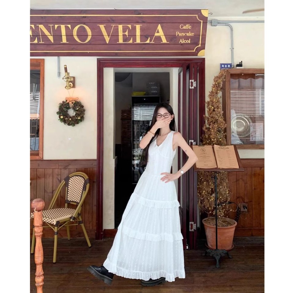 連身長裙(純白S)