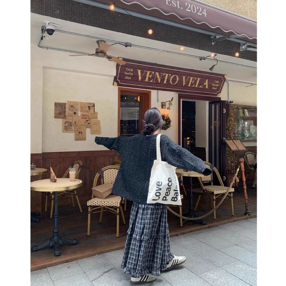 bunny_stall 不得不入手的唯美浪漫V領連身長裙+慵懶感針織外套/S-L-規格圖9