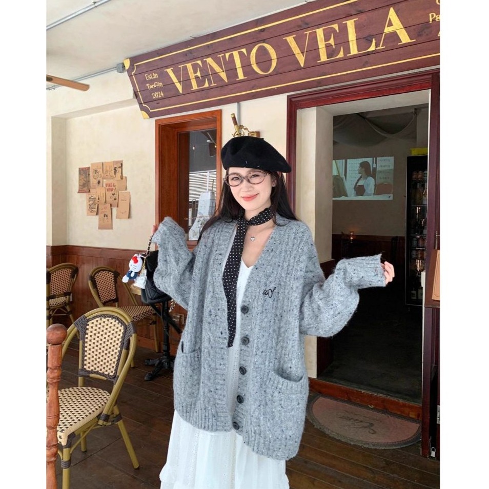 針織外套(灰色S)