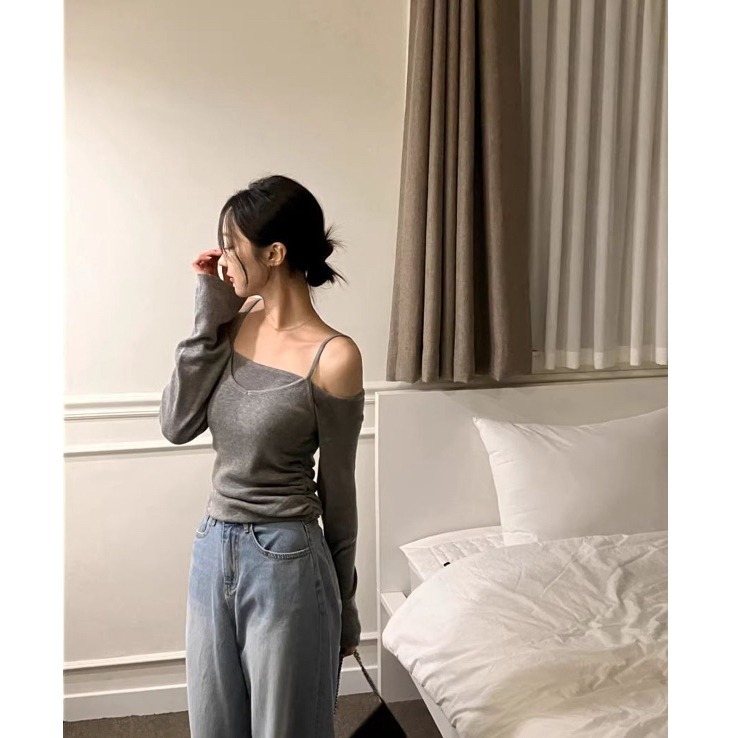 bunny_stall 🩶越看越好看的純色氣質露肩針織衫/3Colors-規格圖9