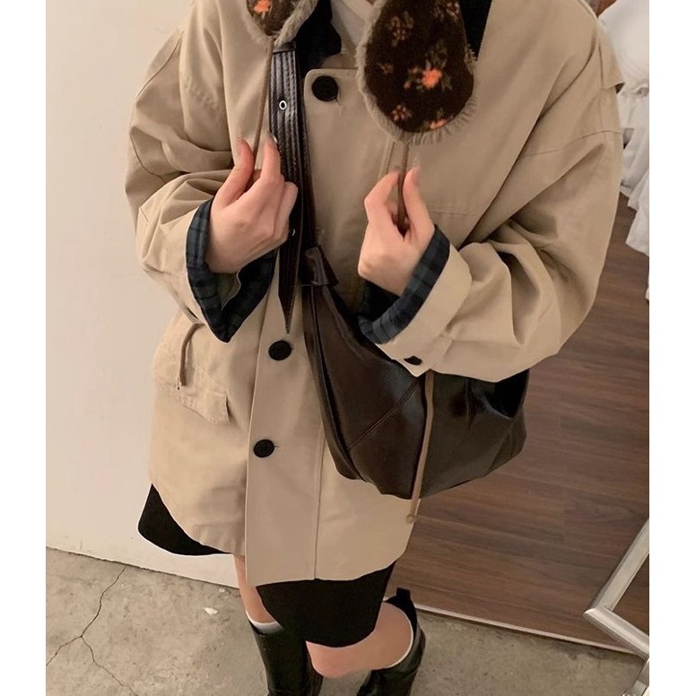 bunny_stall 🤎高質感！大容量的百搭水餃包可頌包/4Colors-細節圖5