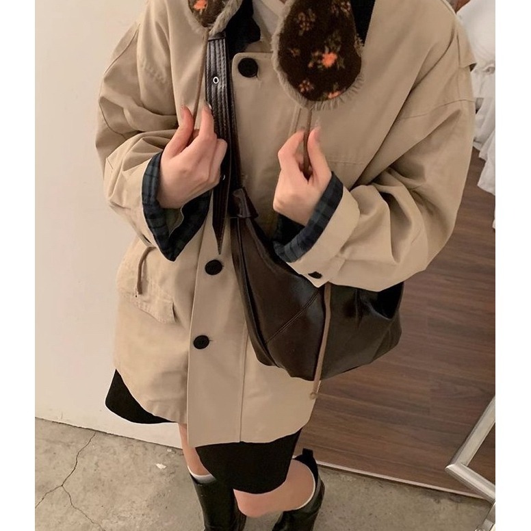 bunny_stall 🤎高質感！大容量的百搭水餃包可頌包/4Colors-細節圖5