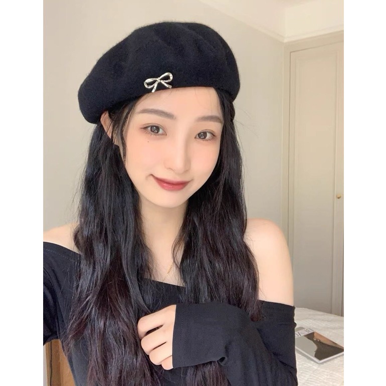 bunny_stall (現貨)我的完美初秋🍂小巧蝴蝶結點綴的百搭貝雷帽-細節圖3