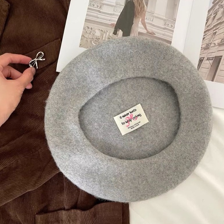 bunny_stall (現貨)我的完美初秋🍂小巧蝴蝶結點綴的百搭貝雷帽-細節圖6