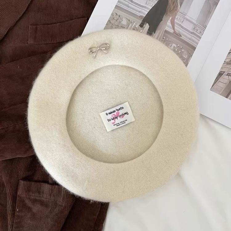 bunny_stall (現貨)我的完美初秋🍂小巧蝴蝶結點綴的百搭貝雷帽-規格圖7