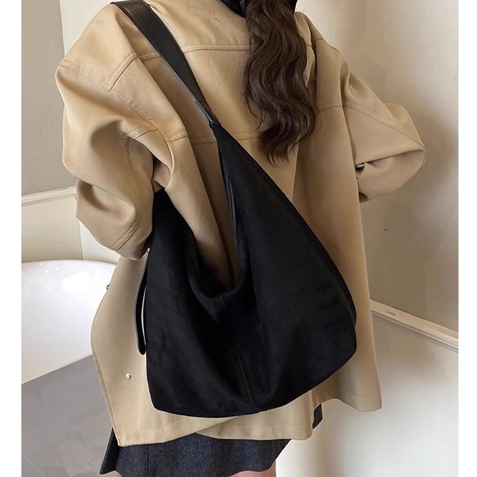 bunny_stall 秋日呢喃🤎韓系小眾設計的百搭麂皮單肩包/斜垮包-細節圖6