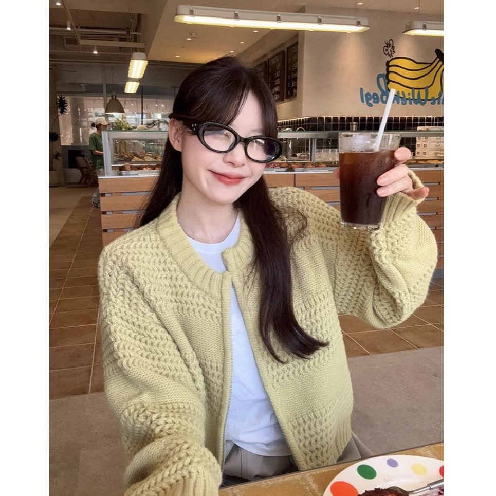 bunny_stall 高級慵懶風🍁雙拉鍊厚實粗針織外套/3Colors-細節圖7