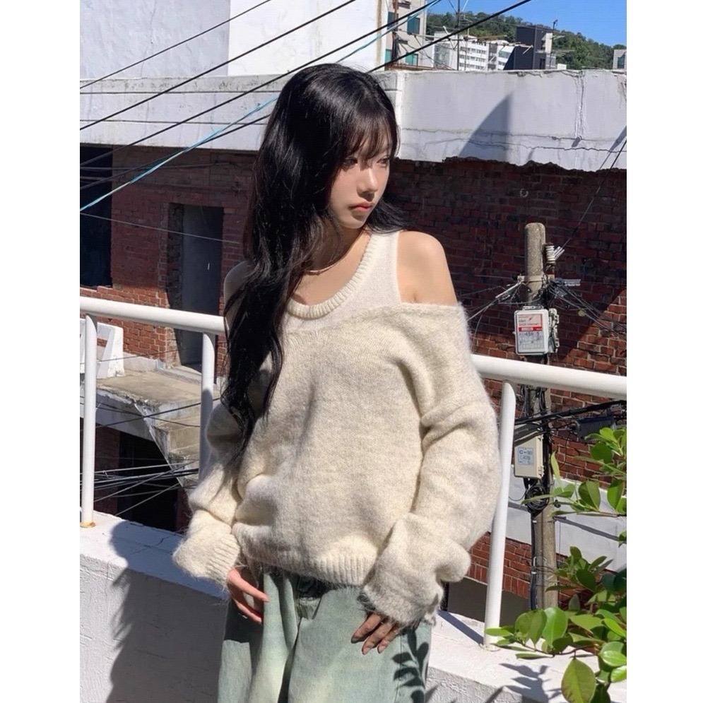bunny_stall (現貨)跟著韓系小姊姊這樣穿🤍親膚柔軟的針織背心+毛衣-細節圖3