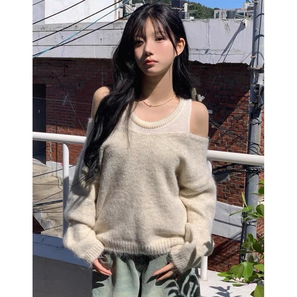 bunny_stall (現貨)跟著韓系小姊姊這樣穿🤍親膚柔軟的針織背心+毛衣-細節圖4