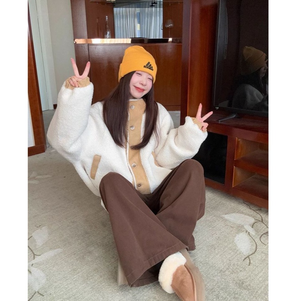 bunny_stall 高顏值💖厚實款立領羊羔毛短版外套/3Colors-細節圖8