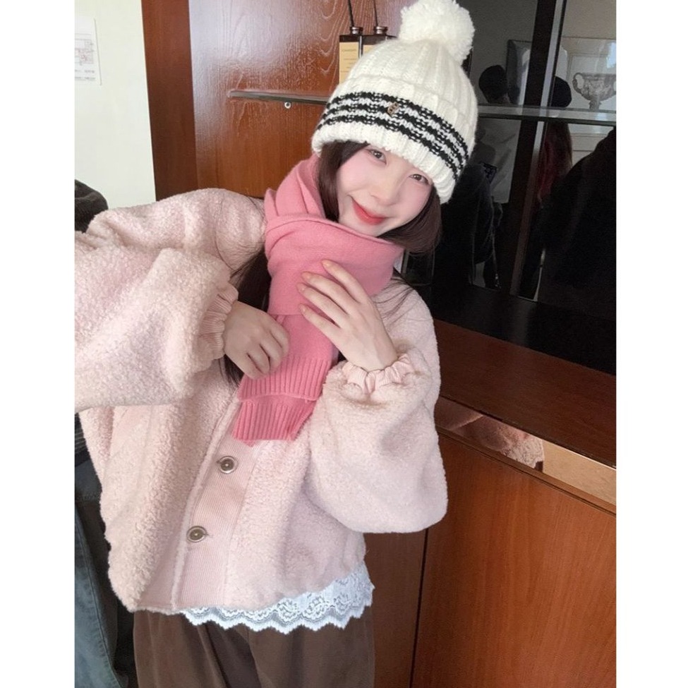 bunny_stall 高顏值💖厚實款立領羊羔毛短版外套/3Colors-規格圖9