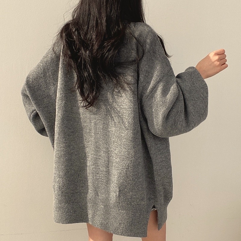 bunny_stall 側邊小開衩的燈籠袖高領針織毛衣/3Colors-細節圖6