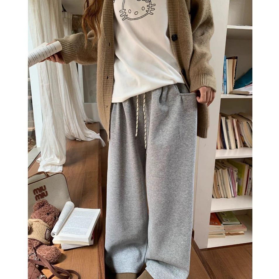 bunny_stall 完美版型！不起球的厚實款鬆緊腰休閒長褲/有口袋/4Colors/M-XL-細節圖2