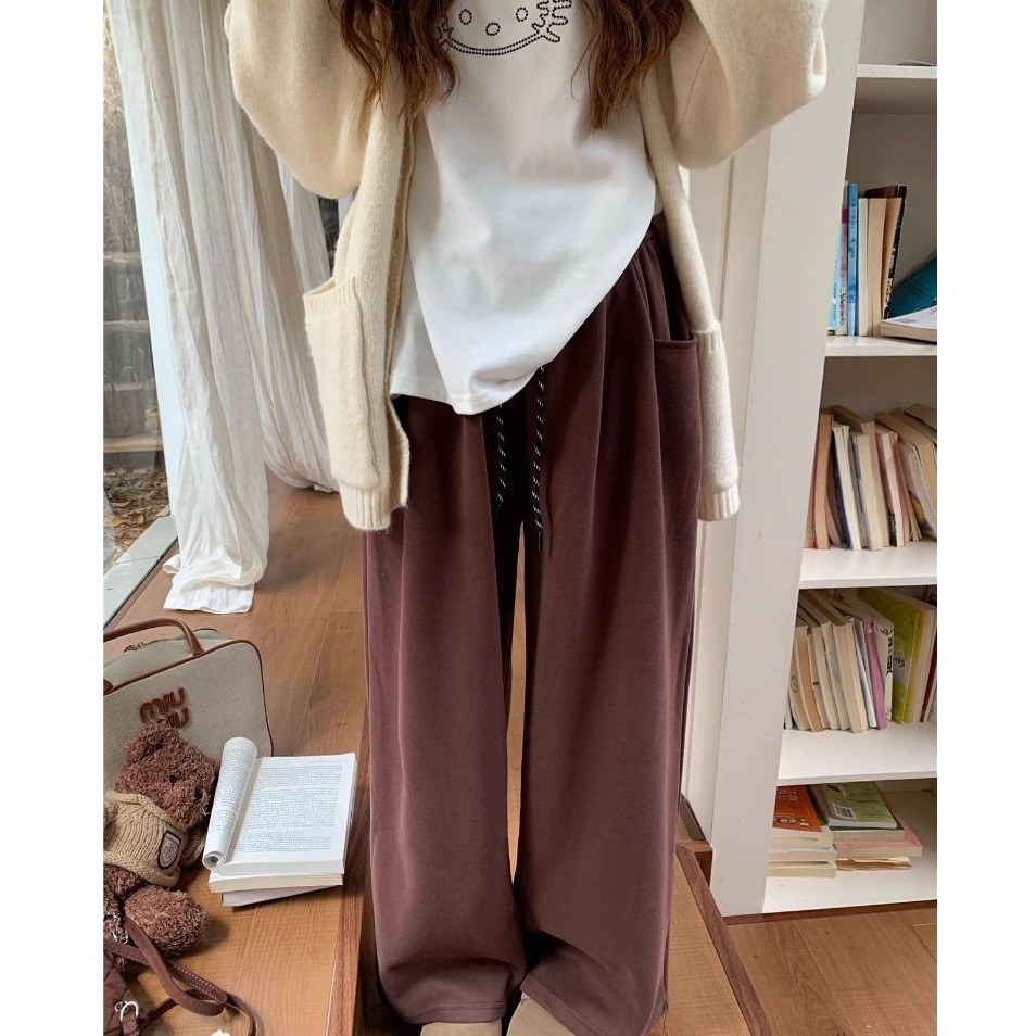 bunny_stall 完美版型！不起球的厚實款鬆緊腰休閒長褲/有口袋/4Colors/M-XL-細節圖6