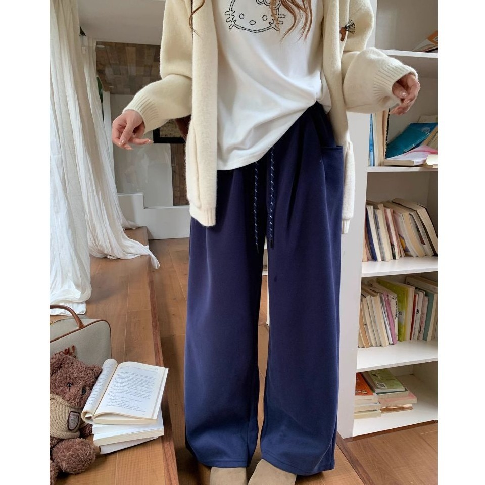 bunny_stall 完美版型！不起球的厚實款鬆緊腰休閒長褲/有口袋/4Colors/M-XL-細節圖8