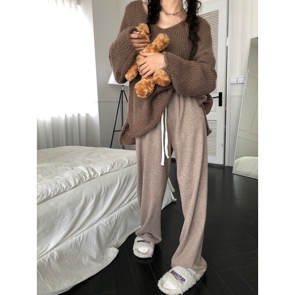 bunny_stall 垂墜感滿分💯超親膚鬆緊腰休閒長褲/5Colors/XS-L-細節圖3