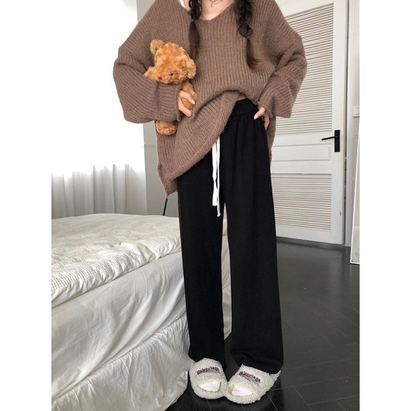 bunny_stall 垂墜感滿分💯超親膚鬆緊腰休閒長褲/5Colors/XS-L-細節圖8