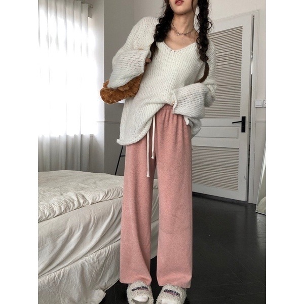 bunny_stall (現貨)垂墜感滿分💯超親膚鬆緊腰休閒長褲/5Colors/XS-L-細節圖4