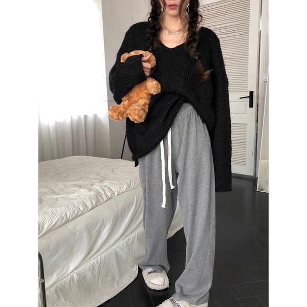 bunny_stall (現貨)垂墜感滿分💯超親膚鬆緊腰休閒長褲/5Colors/XS-L-細節圖6