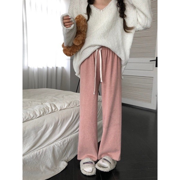 bunny_stall (現貨)垂墜感滿分💯超親膚鬆緊腰休閒長褲/5Colors/XS-L-細節圖7