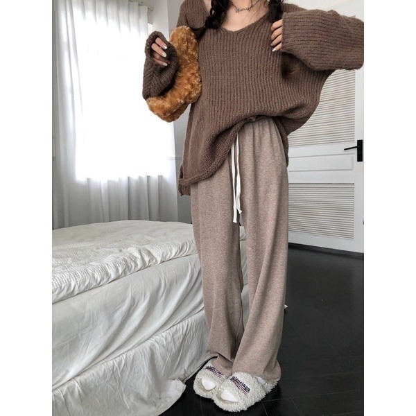 bunny_stall (現貨)垂墜感滿分💯超親膚鬆緊腰休閒長褲/5Colors/XS-L-規格圖8