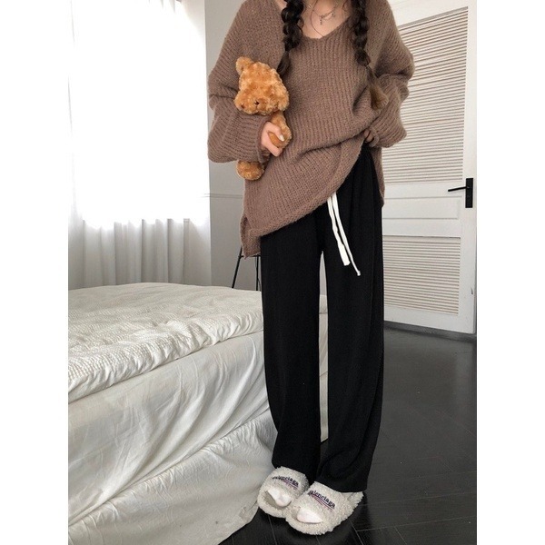 bunny_stall (現貨)垂墜感滿分💯超親膚鬆緊腰休閒長褲/5Colors/XS-L-規格圖8